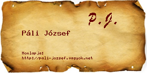 Páli József névjegykártya